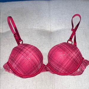 Victoria's Secret Vibrant Red Plaid Bra